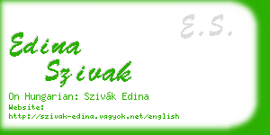 edina szivak business card